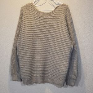 Cozy Gray Sweater (V-neck open back) Size M
